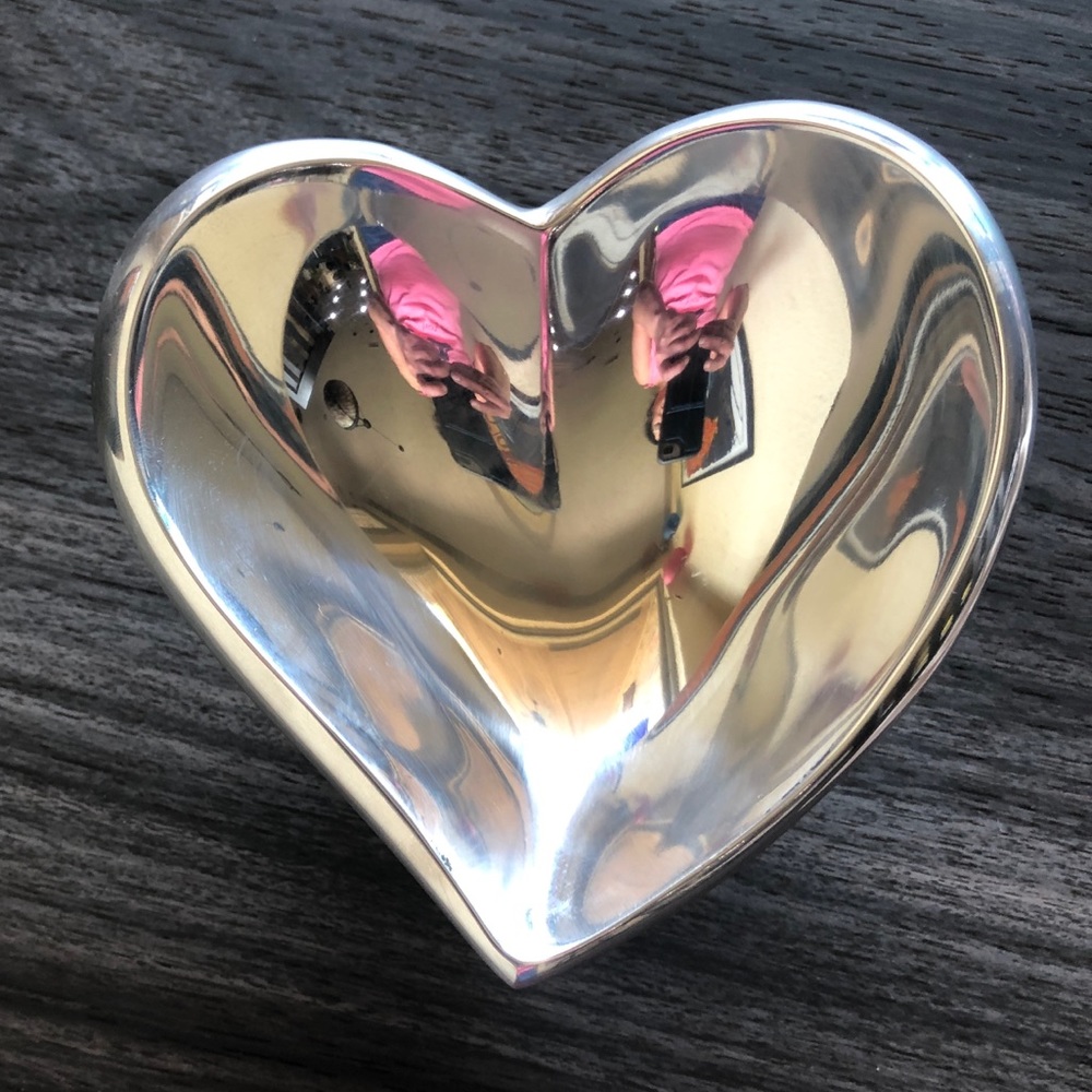 Nambe Heart-Shaped Decorative Dish - Silver Tone